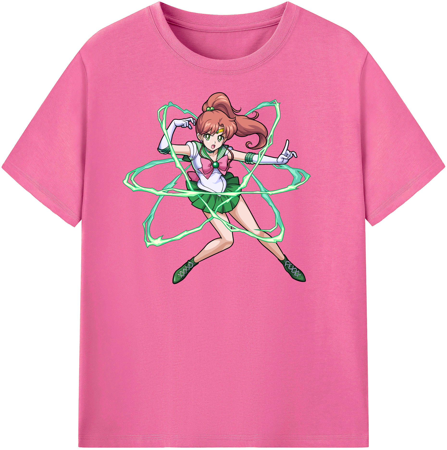 （画像用） 美少女戦士セーラームーン 木野 まこと きの まこと Sailor Moon Kino Makoto （セーラージュピター；Sailor Jupiter） レディースカジュアルプリントTシャツ（綿100％）